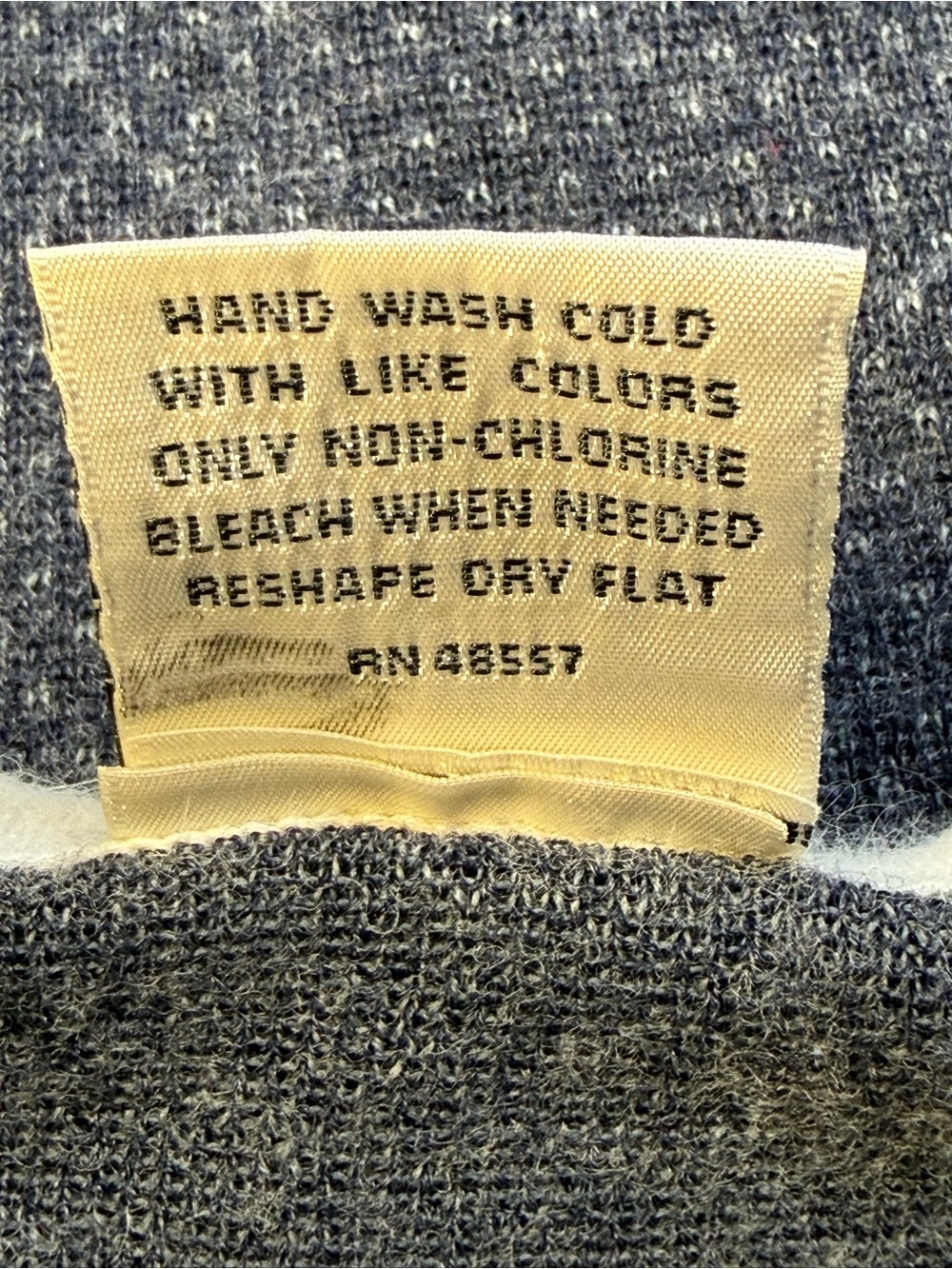 Vintage 80s Partners Nordic Angora Wool Sweater Navy Ivory Size L - Picture 7 of 8